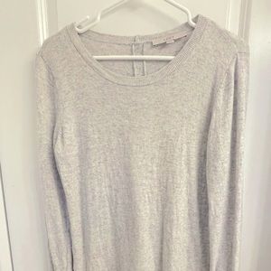 Loft size medium gray sweater with buttons